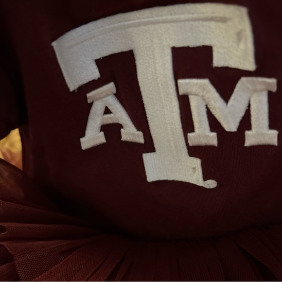 Two Feet Ahead Maroon Girls' Tutu Dress with White Logo - Picture 6 of 8